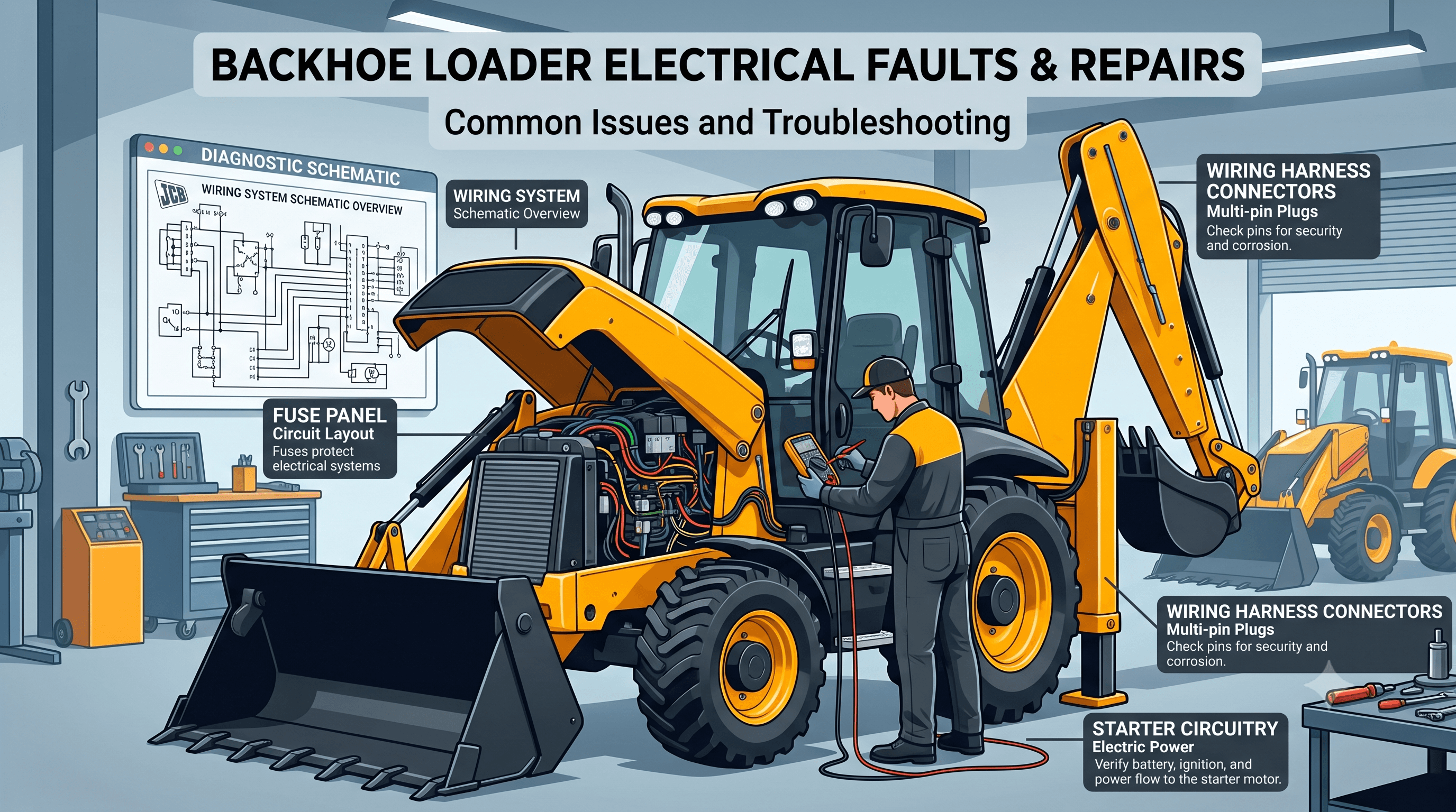 JCB Electrical and Wiring Issues: Common Faults and Fixes